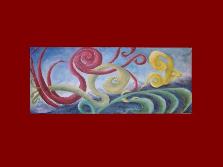 Chobotnice - olej,sololit - 60x25 - 22 €